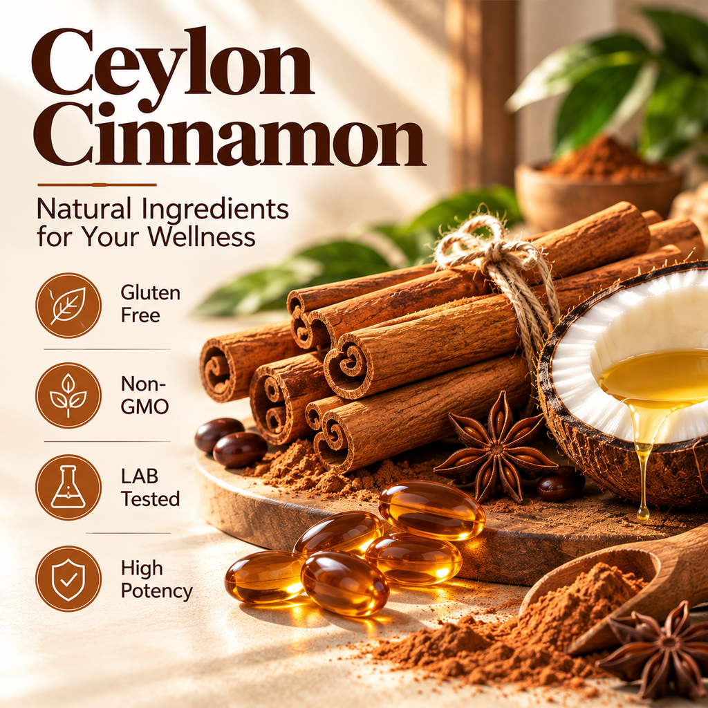 (BUY 1 GET 2) Cinnamon MCT Oil Softgels, Non-GMO, Gluten Free, 300 SoftgelsTRT