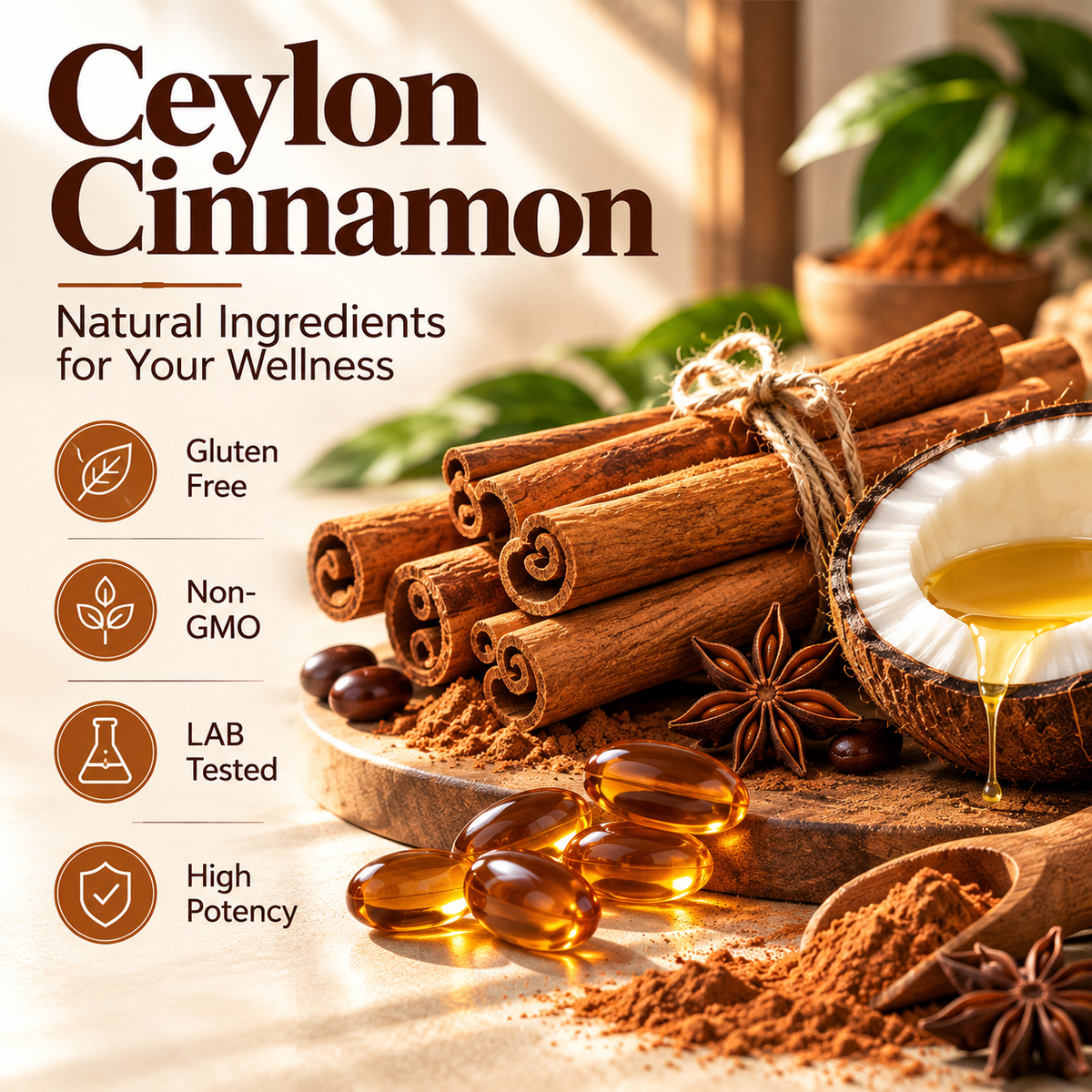 (BUY 1 GET 2) Cinnamon MCT Oil Softgels, Non-GMO, Gluten Free, 300 SoftgelsTRT