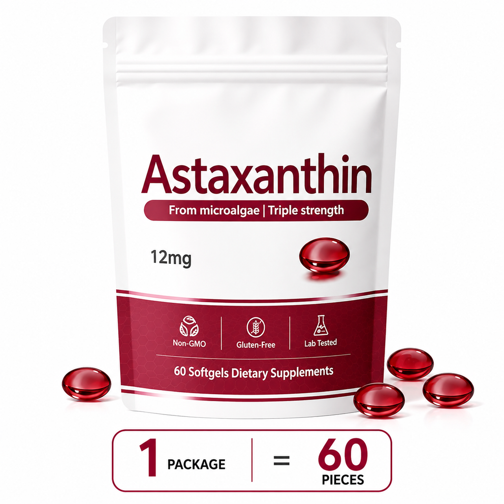 ROVINA Astaxanthin 12mg Softgels From Microalgae - Triple Strength Antioxidant Serenzza