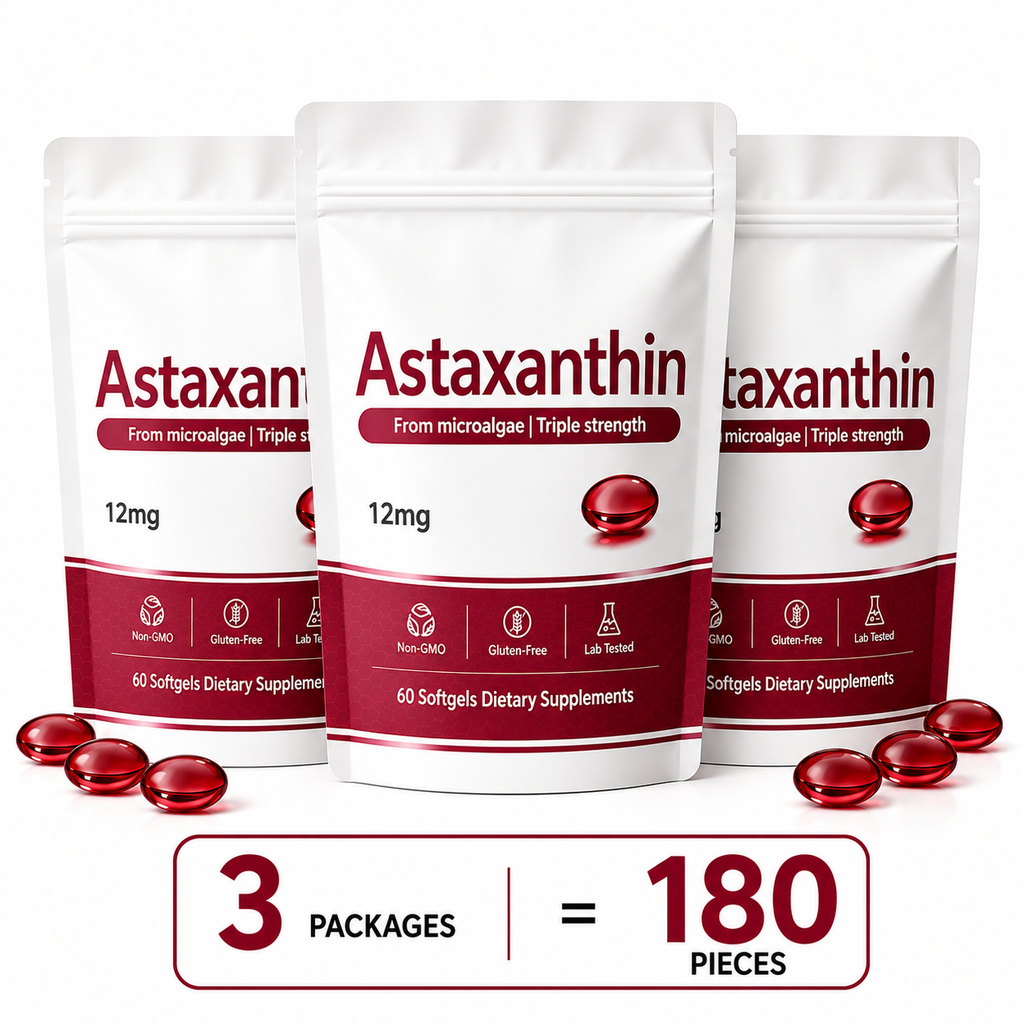 ROVINA Astaxanthin 12mg Softgels From Microalgae - Triple Strength Antioxidant Serenzza