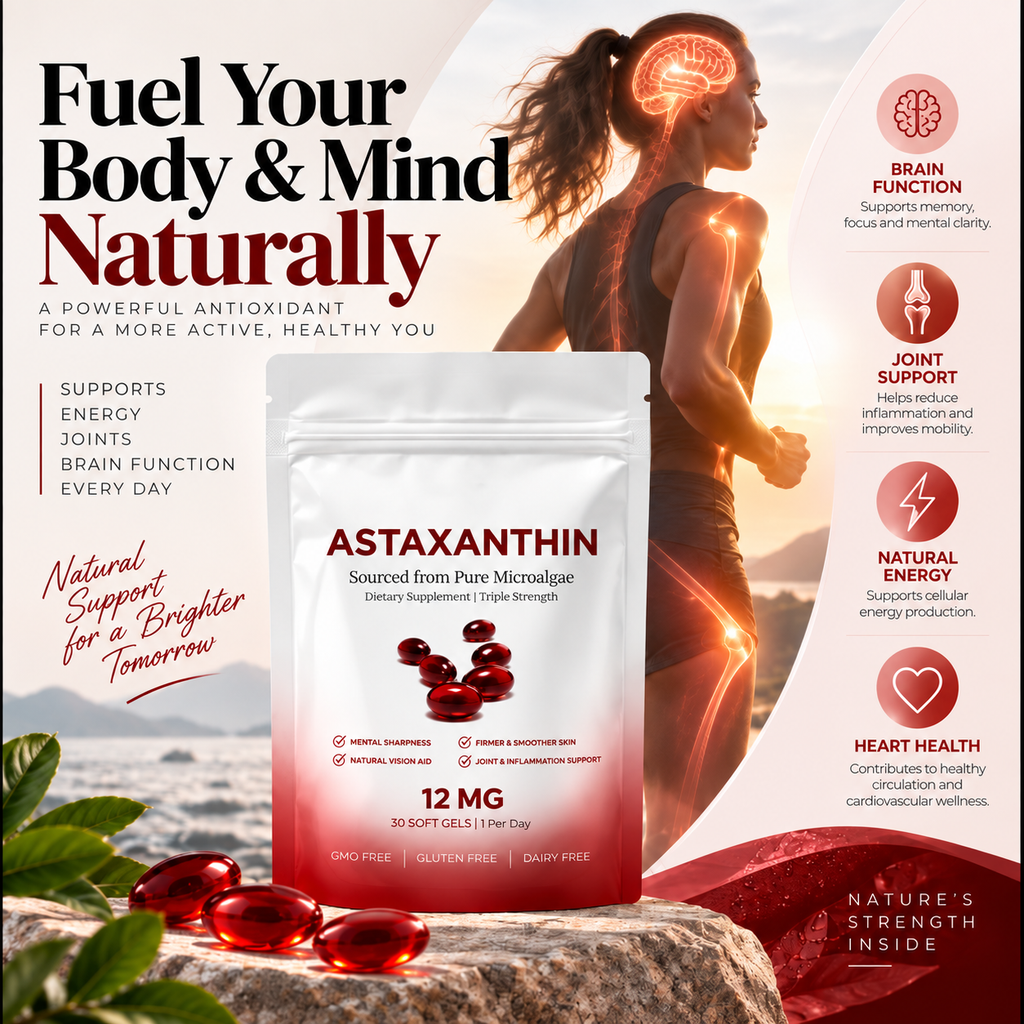 (2 pack) Astaxanthin 12mg Antioxidant Supplement 30 Softgels Natural Microalgae szglob