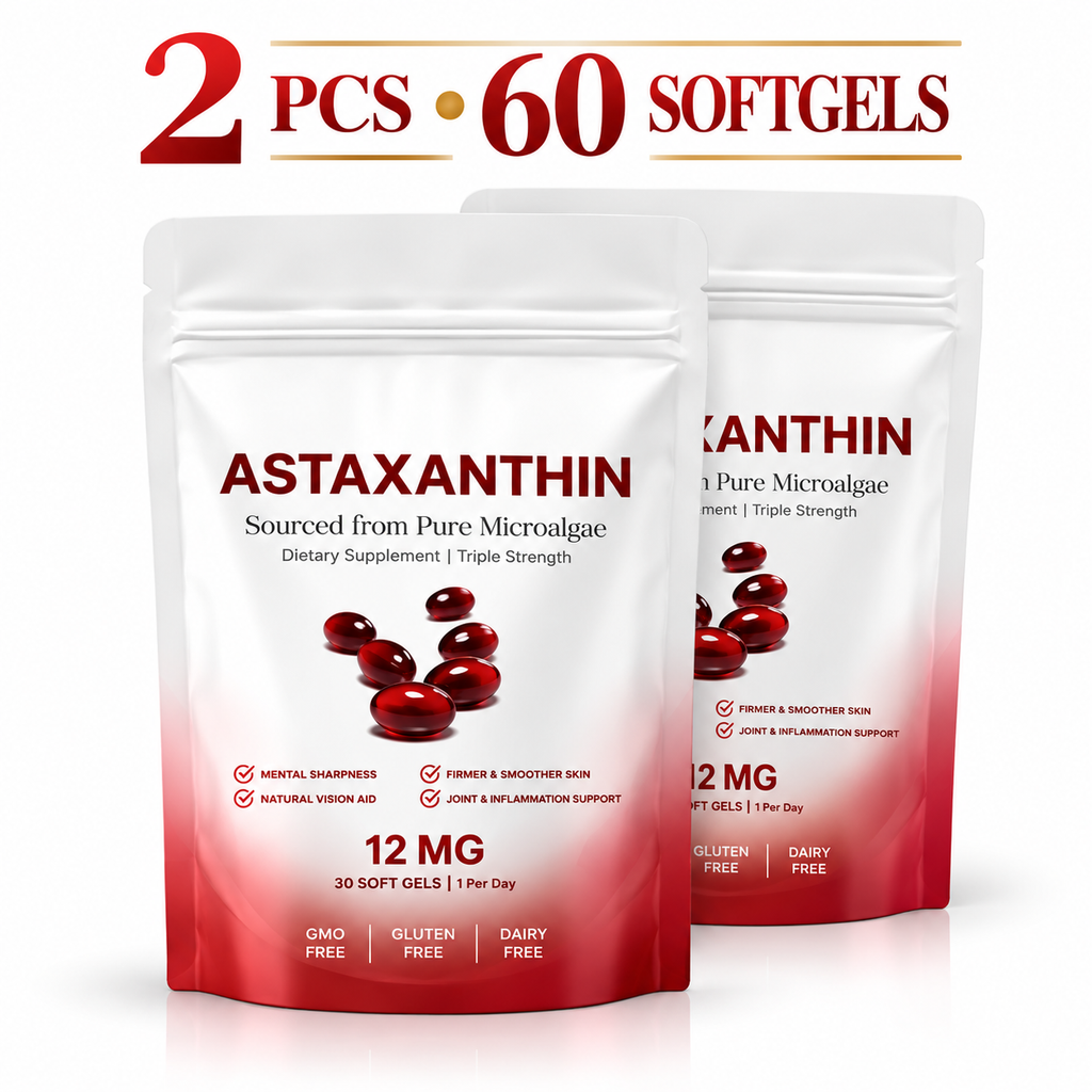 (2 pack) Astaxanthin 12mg Antioxidant Supplement 30 Softgels Natural Microalgae szglob