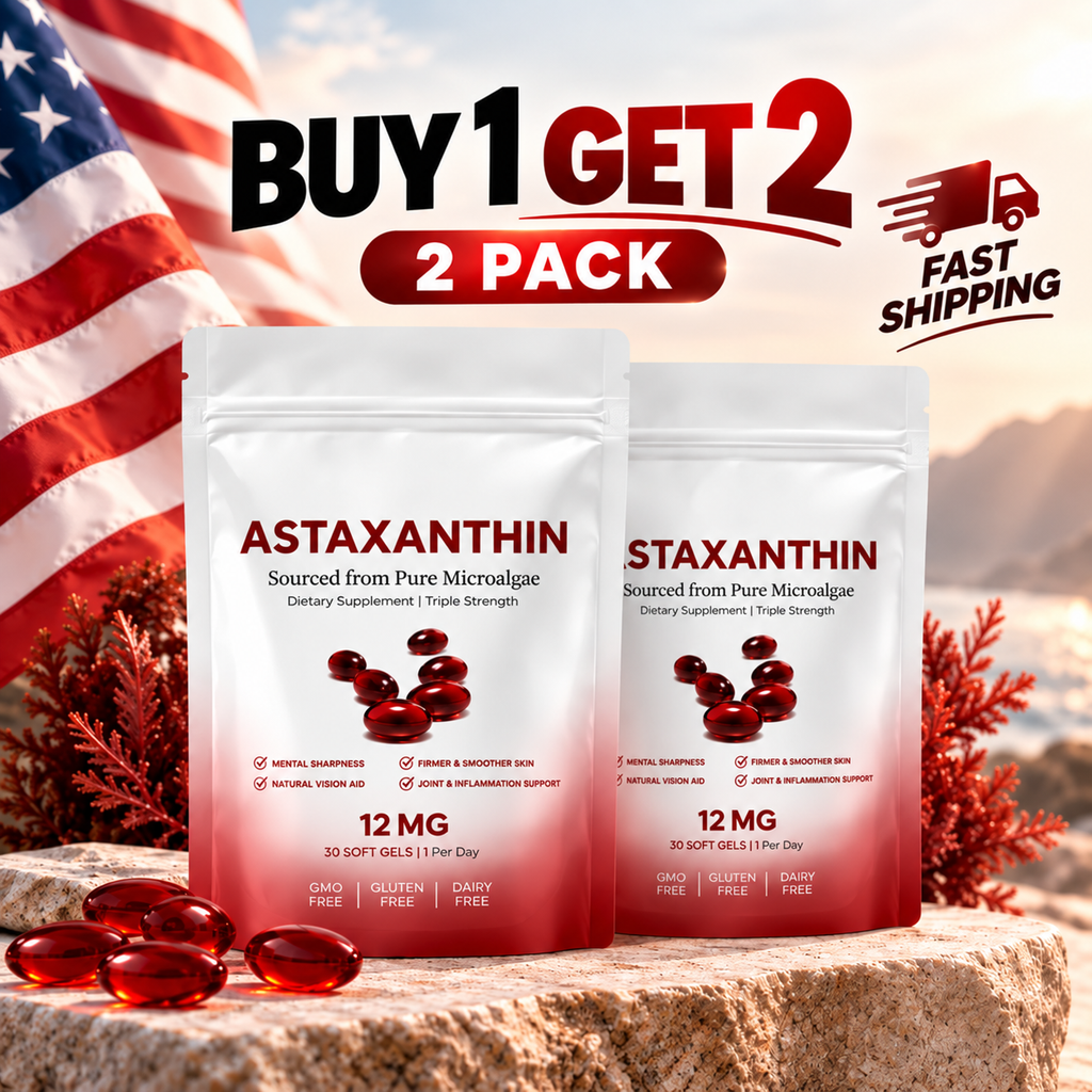 (2 pack) Astaxanthin 12mg Antioxidant Supplement 30 Softgels Natural Microalgae szglob
