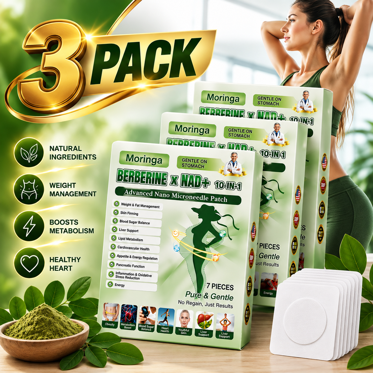 Moringa 10-in-1 Advanced Microdarts Nano Patch - Weight Loss Microneedle 2026🔥