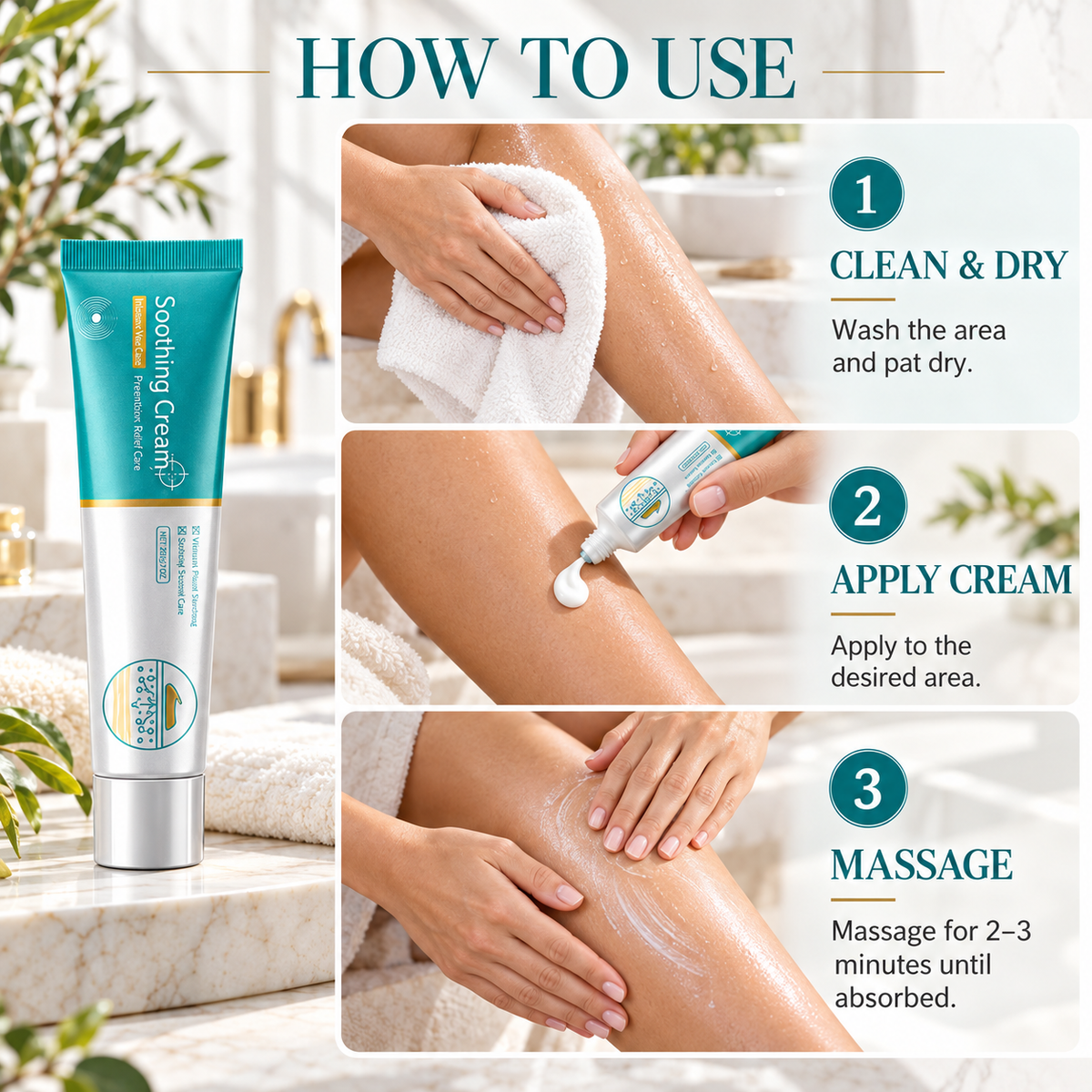 (2Pcs) Herbal Vein Care Soothing Cream for Legs Shoulders with Turmeric Ginseng Zorella