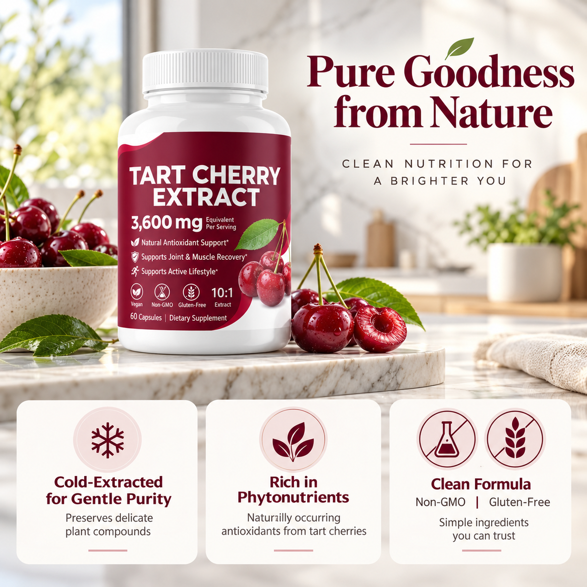 1-3PCS  Tart Cherry Extract Joint & Sleep Herbal Supplement anmk