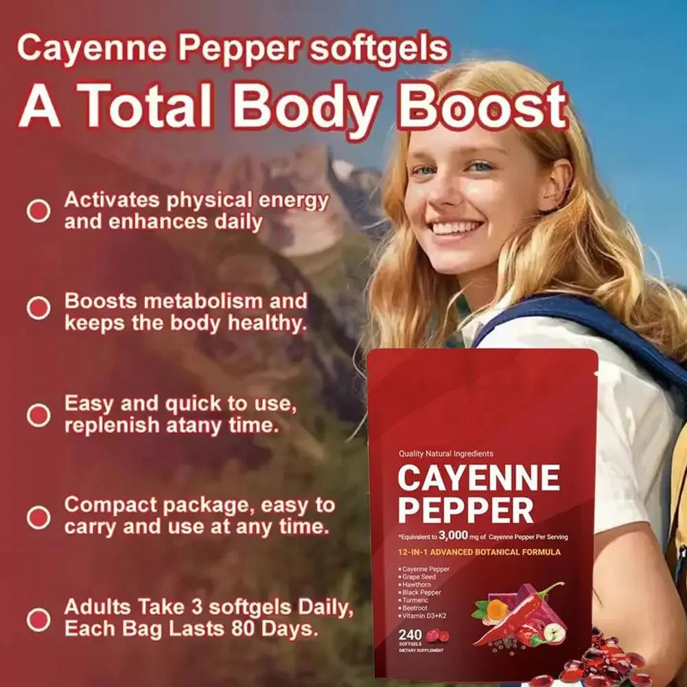 1-3pcs Cayenne Pepper 12-in-1 Advanced Botanical Softgel Supplements