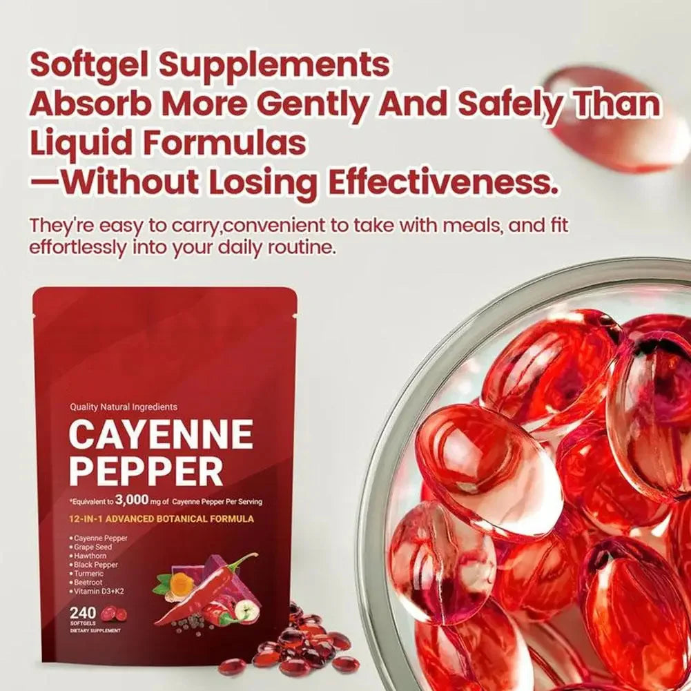 1-3pcs Cayenne Pepper 12-in-1 Advanced Botanical Softgel Supplements