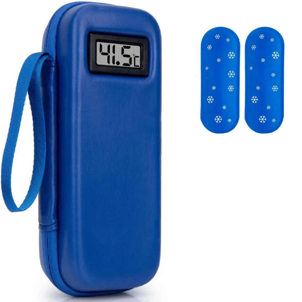 Insulin Cooler Travel Case with Temperature Display & Ice Packs for Travel Serenzza