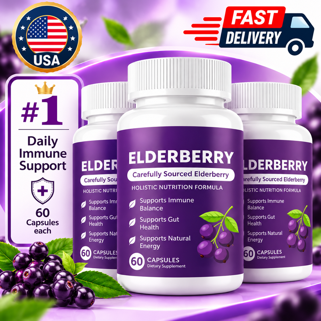 (1-5 PCS) Elderberry Gut Support Complex - Organic Black Elderberry Soft Capsules case