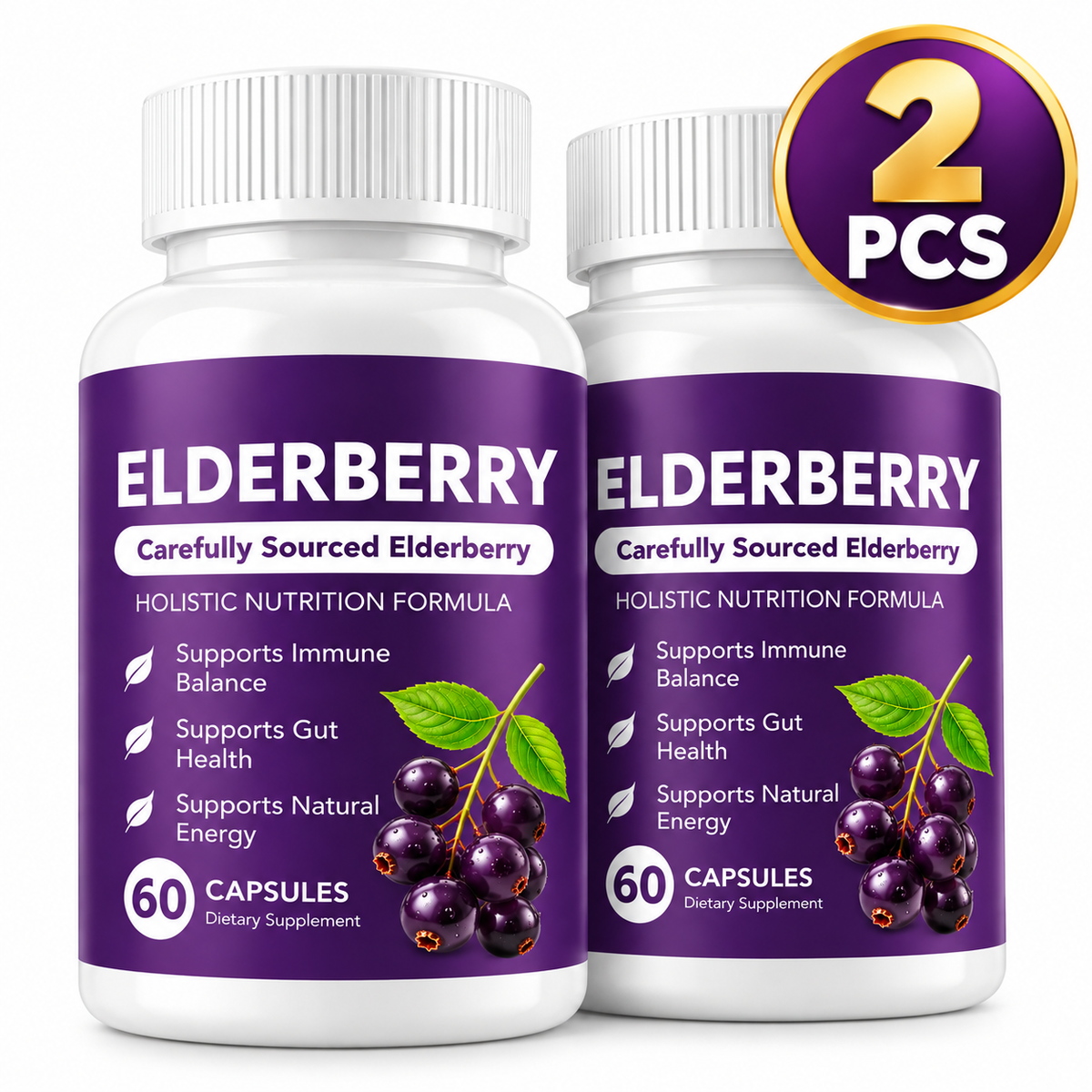 (1-5 PCS) Elderberry Gut Support Complex - Organic Black Elderberry Soft Capsules case