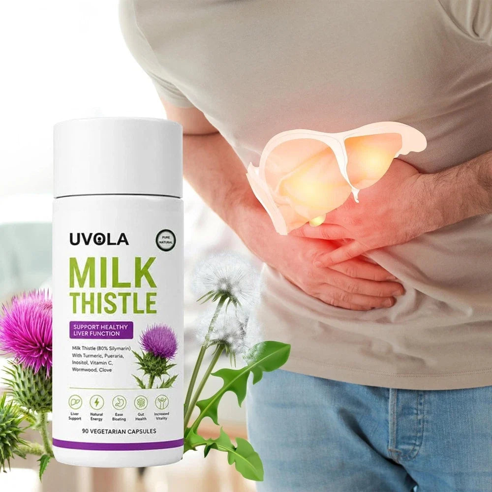 1-3PCS  Milk Thistle Supplement,80% Silymarin Liver Support Formula,90 Capsules Serenzza