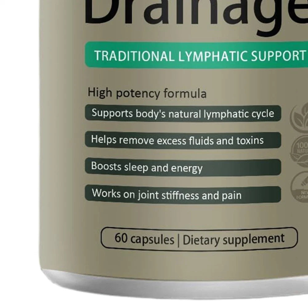(BUY 1 GET 3)Lymphatic Drainage Capsules, Lymphatic Drainage, 60 Capsules 3 PACK zuxi