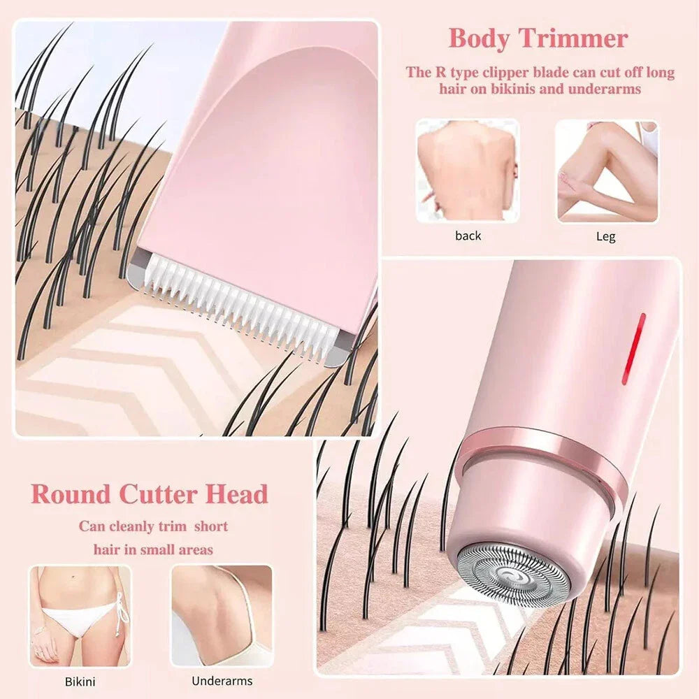 2 in 1 Dual Head Electric Lady Waterproof Shaver Razor For Women Private Area